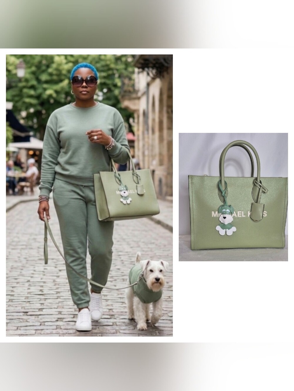 Michael Kors Light Sage Green "MIRELLA" Tote